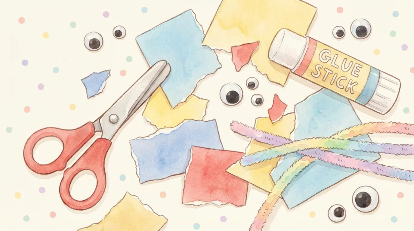 Toddler doing a easy crafts & art activity