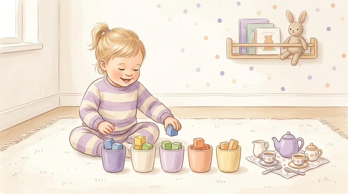 Toddler doing a no mess, no stress activity