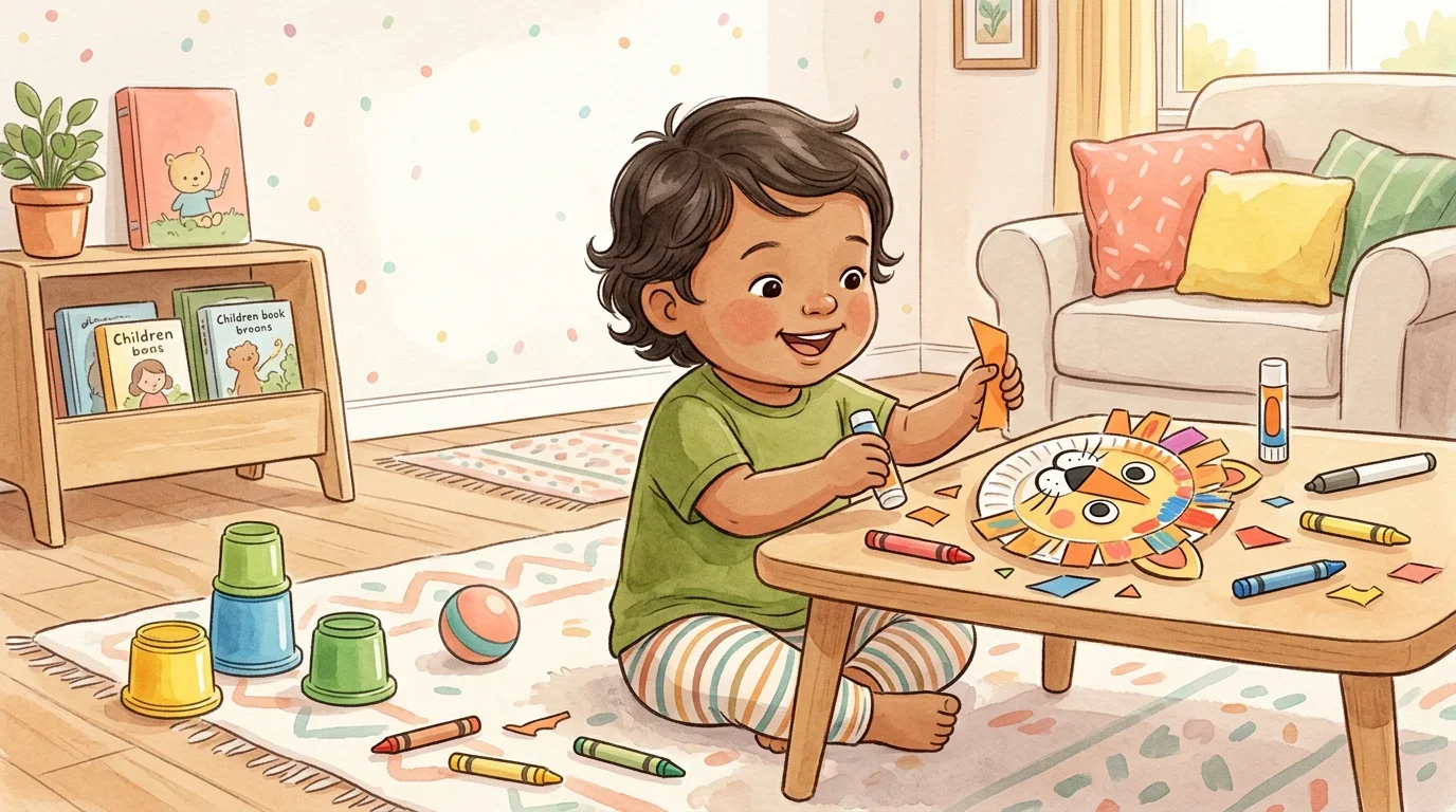 Toddler playing with indoor activities
