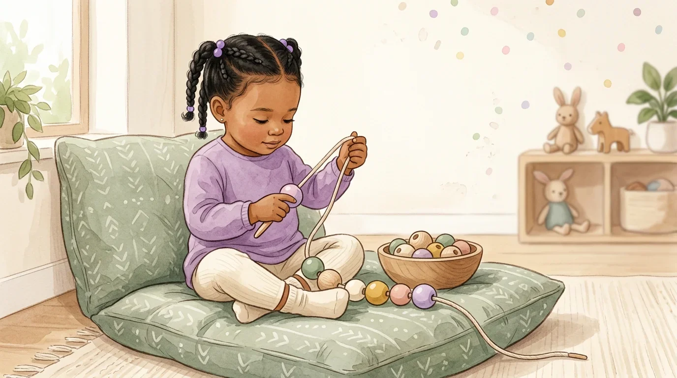 Child engaged in quiet play activities