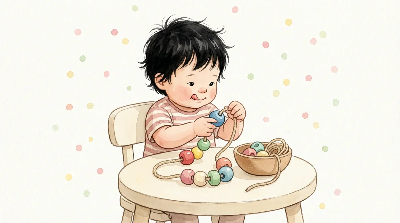 Toddler engaged in fine motor play - developmental play example