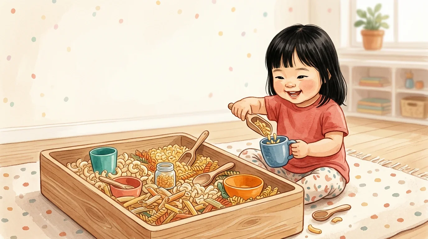 Two year old exploring play activities